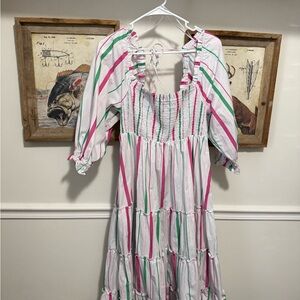 Crown & Ivy Pink and Green Striped Dress